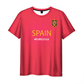 Мужская футболка 3D с принтом Сборная Испании 2016 в Тюмени, 100% полиэфир | прямой крой, круглый вырез горловины, длина до линии бедер | euro2016 | spain | испания