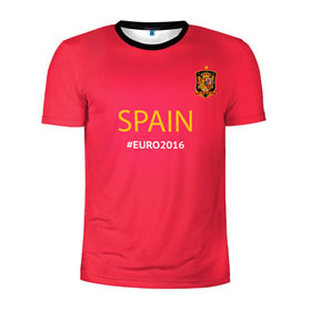Мужская футболка 3D спортивная с принтом Сборная Испании 2016 в Тюмени, 100% полиэстер с улучшенными характеристиками | приталенный силуэт, круглая горловина, широкие плечи, сужается к линии бедра | euro2016 | spain | испания