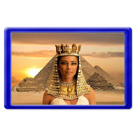 Магнит 45*70 с принтом Клеопатра в Тюмени, Пластик | Размер: 78*52 мм; Размер печати: 70*45 | египет | египетская | закат | золото | клеопатра | корона | песок | пирамиды | пустыня | солнце | царица