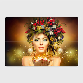 Магнитный плакат 3Х2 с принтом Чудо девушка в Тюмени, Полимерный материал с магнитным слоем | 6 деталей размером 9*9 см | волшебница | волшебство | звезды | новый год | подарки | празник | фея | чудо девушка