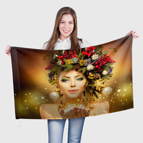 Флаг 3D с принтом Чудо девушка в Тюмени, 100% полиэстер | плотность ткани — 95 г/м2, размер — 67 х 109 см. Принт наносится с одной стороны | волшебница | волшебство | звезды | новый год | подарки | празник | фея | чудо девушка