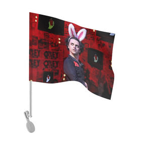 Флаг для автомобиля с принтом Грин Дей в Тюмени, 100% полиэстер | Размер: 30*21 см | Тематика изображения на принте: green day | грин дей | зеленый