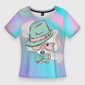 Женская футболка 3D Slim с принтом Енот в шляпе в Тюмени,  |  | енот
