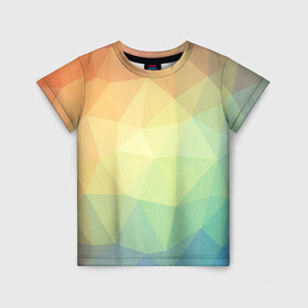 Детская футболка 3D с принтом Polygonal в Тюмени, 100% гипоаллергенный полиэфир | прямой крой, круглый вырез горловины, длина до линии бедер, чуть спущенное плечо, ткань немного тянется | polygonal | краски | многоугольник | полигональный | радуга | цвет