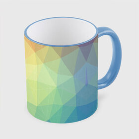 Кружка 3D с принтом Polygonal в Тюмени, керамика | ёмкость 330 мл | Тематика изображения на принте: polygonal | краски | многоугольник | полигональный | радуга | цвет