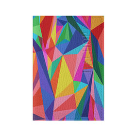 Обложка для паспорта матовая кожа с принтом Радуга в Тюмени, натуральная матовая кожа | размер 19,3 х 13,7 см; прозрачные пластиковые крепления | polygonal | многоугольник | полигональный | разноцветный