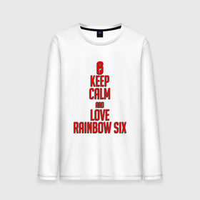 Мужской лонгслив хлопок с принтом Keep calm and love Rainbow Six в Тюмени, 100% хлопок |  | Тематика изображения на принте: 