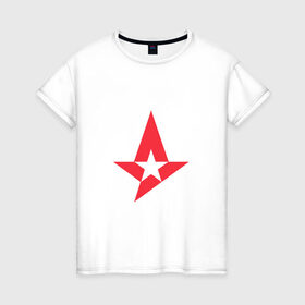 Женская футболка хлопок с принтом Astralis в Тюмени, 100% хлопок | прямой крой, круглый вырез горловины, длина до линии бедер, слегка спущенное плечо | 