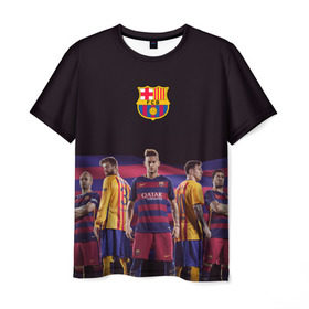Мужская футболка 3D с принтом ФК Барселона в Тюмени, 100% полиэфир | прямой крой, круглый вырез горловины, длина до линии бедер | евро 2016
barca barcelona | иньеста | месси | неймар | пике | суарез