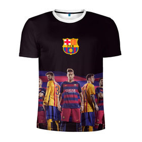 Мужская футболка 3D спортивная с принтом ФК Барселона в Тюмени, 100% полиэстер с улучшенными характеристиками | приталенный силуэт, круглая горловина, широкие плечи, сужается к линии бедра | евро 2016
barca barcelona | иньеста | месси | неймар | пике | суарез