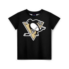 Детская футболка 3D с принтом Pittsburgh Penguins Malkin в Тюмени, 100% гипоаллергенный полиэфир | прямой крой, круглый вырез горловины, длина до линии бедер, чуть спущенное плечо, ткань немного тянется | malkin | pittsburgh penguins | малкин
