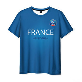 Мужская футболка 3D с принтом Сборная Франции 2016 в Тюмени, 100% полиэфир | прямой крой, круглый вырез горловины, длина до линии бедер | Тематика изображения на принте: euro2016 | france | футбол