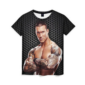 Женская футболка 3D с принтом Randy Orton в Тюмени, 100% полиэфир ( синтетическое хлопкоподобное полотно) | прямой крой, круглый вырез горловины, длина до линии бедер | randy orton | wwe | рестлинг | чемпион мира