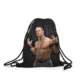 Рюкзак-мешок 3D с принтом John Cena в Тюмени, 100% полиэстер | плотность ткани — 200 г/м2, размер — 35 х 45 см; лямки — толстые шнурки, застежка на шнуровке, без карманов и подкладки | john cena | wwe чемпион | джон сина