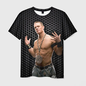 Мужская футболка 3D с принтом John Cena в Тюмени, 100% полиэфир | прямой крой, круглый вырез горловины, длина до линии бедер | john cena | wwe чемпион | джон сина