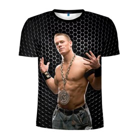 Мужская футболка 3D спортивная с принтом John Cena в Тюмени, 100% полиэстер с улучшенными характеристиками | приталенный силуэт, круглая горловина, широкие плечи, сужается к линии бедра | john cena | wwe чемпион | джон сина