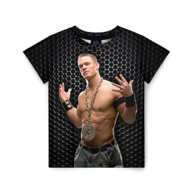 Детская футболка 3D с принтом John Cena в Тюмени, 100% гипоаллергенный полиэфир | прямой крой, круглый вырез горловины, длина до линии бедер, чуть спущенное плечо, ткань немного тянется | john cena | wwe чемпион | джон сина