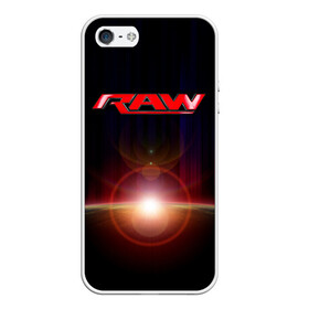 Чехол для iPhone 5/5S матовый с принтом RAW в Тюмени, Силикон | Область печати: задняя сторона чехла, без боковых панелей | raw | usa | wwe