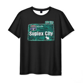 Мужская футболка 3D с принтом Suplex city в Тюмени, 100% полиэфир | прямой крой, круглый вырез горловины, длина до линии бедер | Тематика изображения на принте: fear | fury | wwe | рестлер