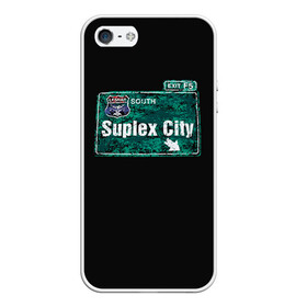Чехол для iPhone 5/5S матовый с принтом Suplex city в Тюмени, Силикон | Область печати: задняя сторона чехла, без боковых панелей | fear | fury | wwe | рестлер