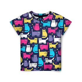 Детская футболка 3D с принтом Котятки в Тюмени, 100% гипоаллергенный полиэфир | прямой крой, круглый вырез горловины, длина до линии бедер, чуть спущенное плечо, ткань немного тянется | кот | котенок | котик | кошечка | кошка | мем | независимая | сильная