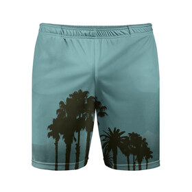 Мужские шорты 3D спортивные с принтом Пальмы в Тюмени,  |  | Тематика изображения на принте: деревья | пальмы | пляж | трафарет