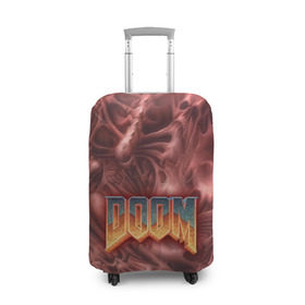 Чехол для чемодана 3D с принтом Doom (Classic) в Тюмени, 86% полиэфир, 14% спандекс | двустороннее нанесение принта, прорези для ручек и колес | 90 | олдскул | скелет | череп