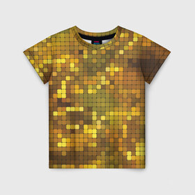 Детская футболка 3D с принтом Gold style в Тюмени, 100% гипоаллергенный полиэфир | прямой крой, круглый вырез горловины, длина до линии бедер, чуть спущенное плечо, ткань немного тянется | Тематика изображения на принте: блекс | золото | квадрат | клубы | текстуры