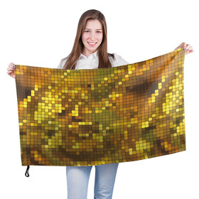 Флаг 3D с принтом Gold style в Тюмени, 100% полиэстер | плотность ткани — 95 г/м2, размер — 67 х 109 см. Принт наносится с одной стороны | блекс | золото | квадрат | клубы | текстуры