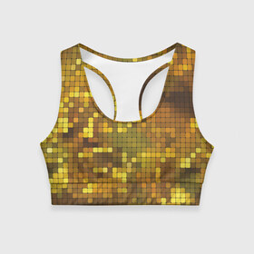 Женский спортивный топ 3D с принтом Gold style в Тюмени, 82% полиэстер, 18% спандекс Ткань безопасна для здоровья, позволяет коже дышать, не мнется и не растягивается |  | блекс | золото | квадрат | клубы | текстуры