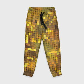 Детские брюки 3D с принтом Gold style в Тюмени, 100% полиэстер | манжеты по низу, эластичный пояс регулируется шнурком, по бокам два кармана без застежек, внутренняя часть кармана из мелкой сетки | блекс | золото | квадрат | клубы | текстуры