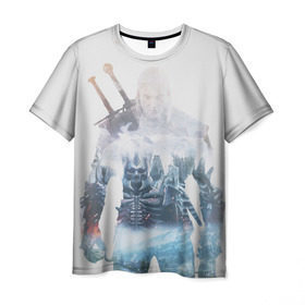 Мужская футболка 3D с принтом Геральт Охота в Тюмени, 100% полиэфир | прямой крой, круглый вырез горловины, длина до линии бедер | gerald | wild hunt | witcher | ведьмак | геральд | дикая охота