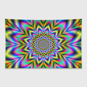 Флаг-баннер с принтом Красочная иллюзия в Тюмени, 100% полиэстер | размер 67 х 109 см, плотность ткани — 95 г/м2; по краям флага есть четыре люверса для крепления | гипноз | движение | красочный фон | обман зрения | оптическая иллюзия | погружение | текстура | фокус