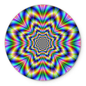 Коврик круглый с принтом Красочная иллюзия в Тюмени, резина и полиэстер | круглая форма, изображение наносится на всю лицевую часть | гипноз | движение | красочный фон | обман зрения | оптическая иллюзия | погружение | текстура | фокус