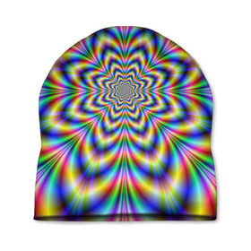 Шапка 3D с принтом Красочная иллюзия в Тюмени, 100% полиэстер | универсальный размер, печать по всей поверхности изделия | гипноз | движение | красочный фон | обман зрения | оптическая иллюзия | погружение | текстура | фокус