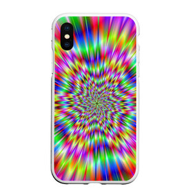 Чехол для iPhone XS Max матовый с принтом Спектральная иллюзия в Тюмени, Силикон | Область печати: задняя сторона чехла, без боковых панелей | взрыв | гипноз | движение | краски | красочный фон | обман зрения | оптическая иллюзия | погружение | текстура | фокус | цветовой спектр