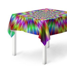 Скатерть 3D с принтом Спектральная иллюзия в Тюмени, 100% полиэстер (ткань не мнется и не растягивается) | Размер: 150*150 см | взрыв | гипноз | движение | краски | красочный фон | обман зрения | оптическая иллюзия | погружение | текстура | фокус | цветовой спектр