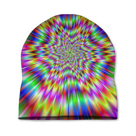 Шапка 3D с принтом Спектральная иллюзия в Тюмени, 100% полиэстер | универсальный размер, печать по всей поверхности изделия | взрыв | гипноз | движение | краски | красочный фон | обман зрения | оптическая иллюзия | погружение | текстура | фокус | цветовой спектр