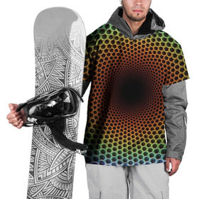 Накидка на куртку 3D с принтом Погружение в бездну в Тюмени, 100% полиэстер |  | гипноз | движение | обман зрения | оптическая иллюзия | погружение | текстура | фокус