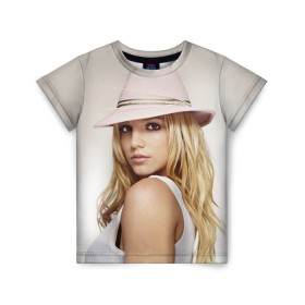 Детская футболка 3D с принтом Бритни Спирс в Тюмени, 100% гипоаллергенный полиэфир | прямой крой, круглый вырез горловины, длина до линии бедер, чуть спущенное плечо, ткань немного тянется | Тематика изображения на принте: бритни спирс
