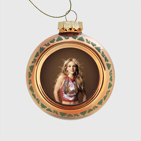 Стеклянный ёлочный шар с принтом Бритни Спирс в Тюмени, Стекло | Диаметр: 80 мм | бритни спирс