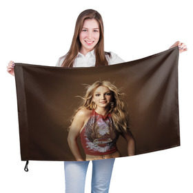 Флаг 3D с принтом Бритни Спирс в Тюмени, 100% полиэстер | плотность ткани — 95 г/м2, размер — 67 х 109 см. Принт наносится с одной стороны | Тематика изображения на принте: бритни спирс