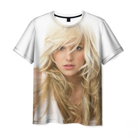Мужская футболка 3D с принтом Бритни Спирс в Тюмени, 100% полиэфир | прямой крой, круглый вырез горловины, длина до линии бедер | britney spears | американская поп певица | бритни спирс