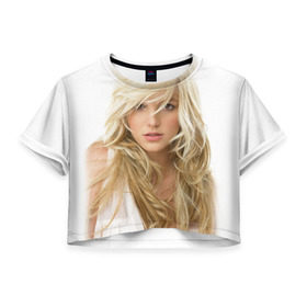 Женская футболка 3D укороченная с принтом Бритни Спирс в Тюмени, 100% полиэстер | круглая горловина, длина футболки до линии талии, рукава с отворотами | Тематика изображения на принте: britney spears | американская поп певица | бритни спирс