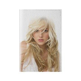Обложка для паспорта матовая кожа с принтом Бритни Спирс в Тюмени, натуральная матовая кожа | размер 19,3 х 13,7 см; прозрачные пластиковые крепления | britney spears | американская поп певица | бритни спирс