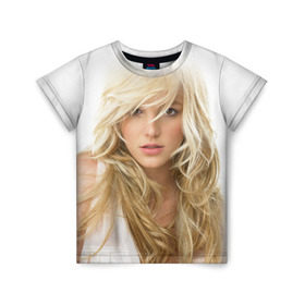 Детская футболка 3D с принтом Бритни Спирс в Тюмени, 100% гипоаллергенный полиэфир | прямой крой, круглый вырез горловины, длина до линии бедер, чуть спущенное плечо, ткань немного тянется | britney spears | американская поп певица | бритни спирс