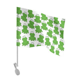 Флаг для автомобиля с принтом Лягушки в Тюмени, 100% полиэстер | Размер: 30*21 см | паттерн