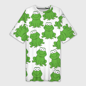 Платье-футболка 3D с принтом Лягушки в Тюмени,  |  | паттерн