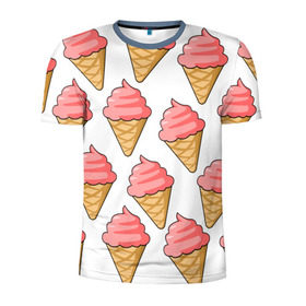 Мужская футболка 3D спортивная с принтом Мороженки в Тюмени, 100% полиэстер с улучшенными характеристиками | приталенный силуэт, круглая горловина, широкие плечи, сужается к линии бедра | девушкам | мороженка | мороженое | сладкая
