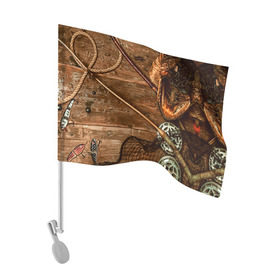 Флаг для автомобиля с принтом Рыбацкий стол в Тюмени, 100% полиэстер | Размер: 30*21 см | грузило | карась | лодка | окунь | природа | река | рыбак | рыболов | снасти | туризм | щука